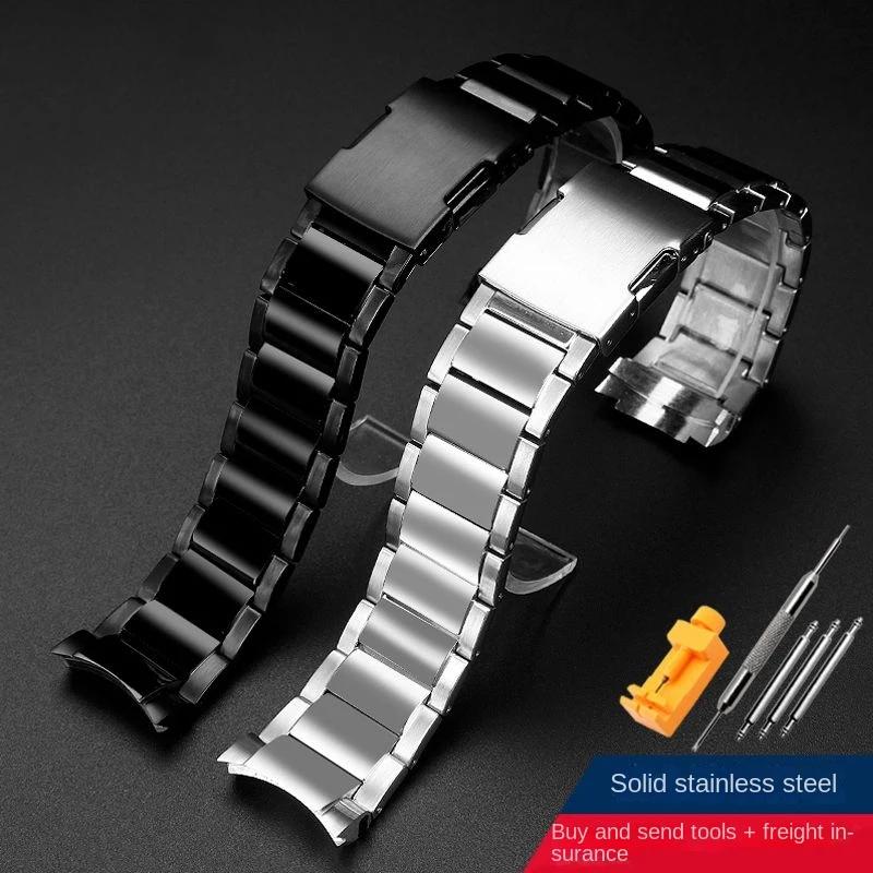 Для Casio металлическая стальная ремешок EQB-500/EQB-501/EQB-800 EQB-800BL Сплошной изогнутый конец Ремешок для часов 22 мм мужские аксессуары для ремешка часов