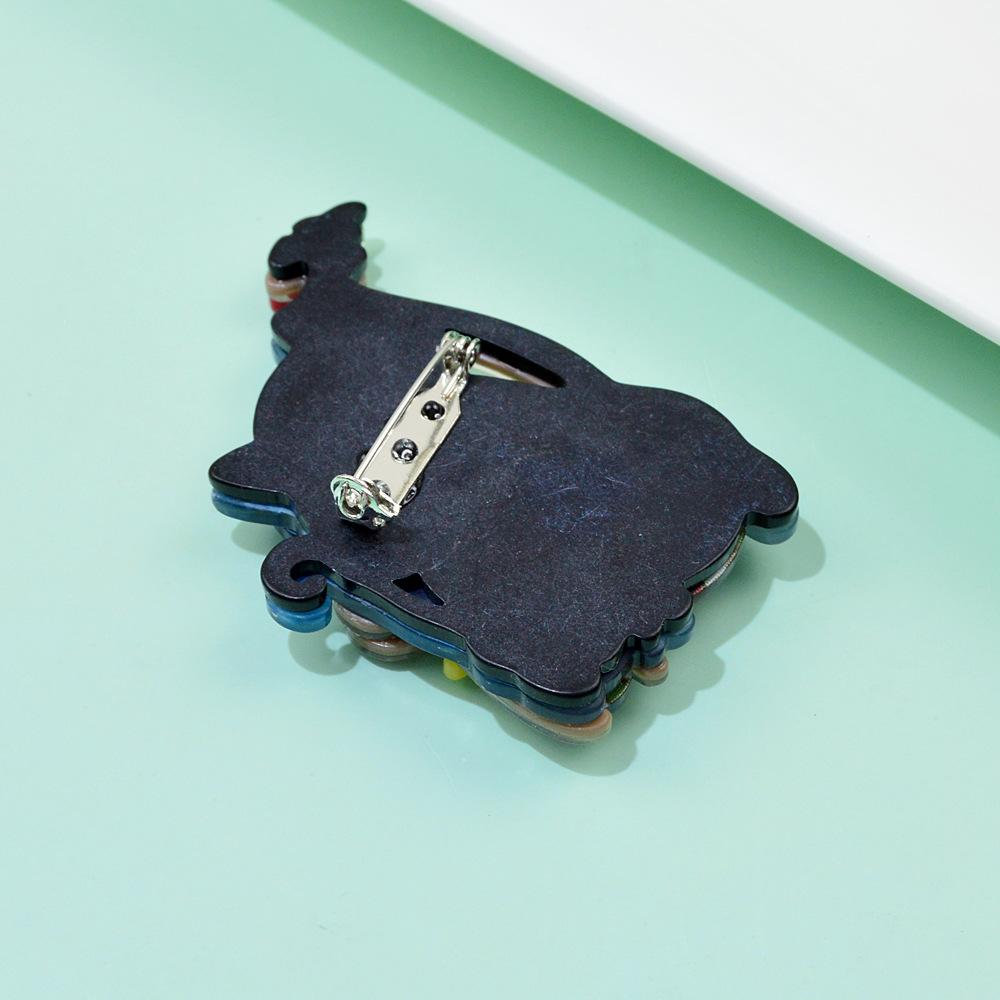 Blucome Acetic Acid Plate Acrylic Brooch Cute Cartoon Two Cats Brooch for Woman Man Suit Bag Hijab Pins Gifts