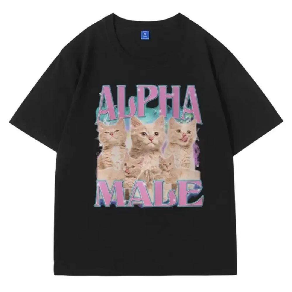 Alpha Male T-Shirt Guy Best Friend Gift Tshirts Summer Fashion Funny Meme Graphic T Shirt Short Sleeve Cute Cartoon Style Top