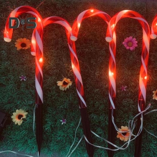 12 шт. рождественских солнечных фонарей в виде леденцов с дистанционным управлением, несколько режимов, автоматическая зарядка, водонепроницаемые фонарики в виде леденцов