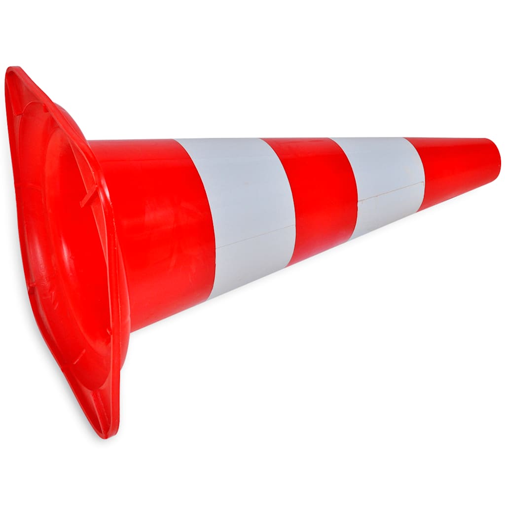 Traffic Cones Set 10 pcs Reflective Red and White 50 cm
