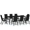 Garden Dining Set, vidaXL 9 Pcs, Black.