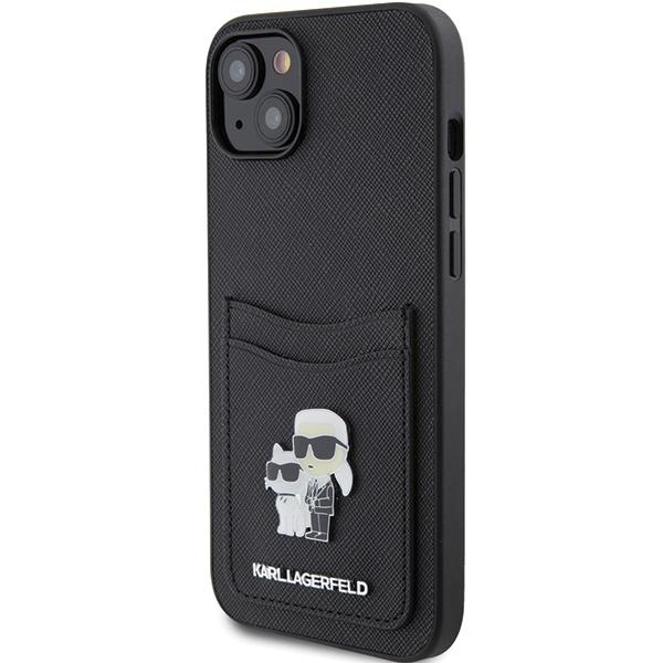 Etui do iPhone 15 Karl Lagerfeld Saffiano Cardslot Czarne