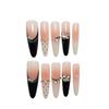 Black Gold Jazz Handmade Long Oval Polka Dot Diamond Black French High-end Whitening 10 Manicure Patches