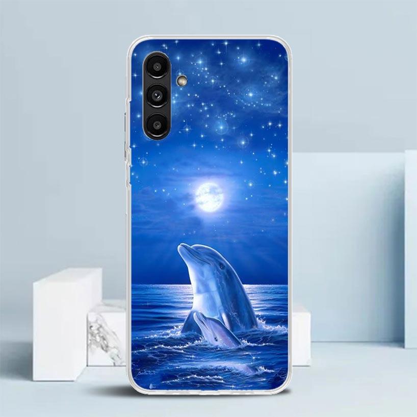 Чехол для телефона с милым дельфином, животным океана, для Samsung Galaxy A17 A37 A57 A16 A15 A14 A13 A56 A55 A54 A53 A36 A35 A34 A33 A26 A25 A24
