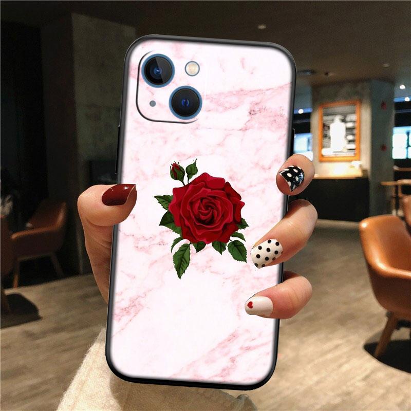 Red Rose Marble New High-End Shell Phone Case for Redmi Note 10 11 12 Pro Max 10S 10C 10T 11A 11S 12S 12C