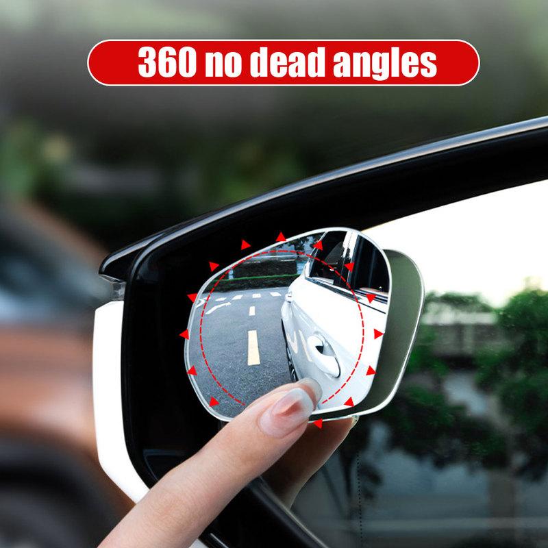 2pcs Car Frameless Wide-angle Rearview Car 360 Degree Adjustable Rearview Mirror Car Blind Spot Mirror Auto Exterior Accessories