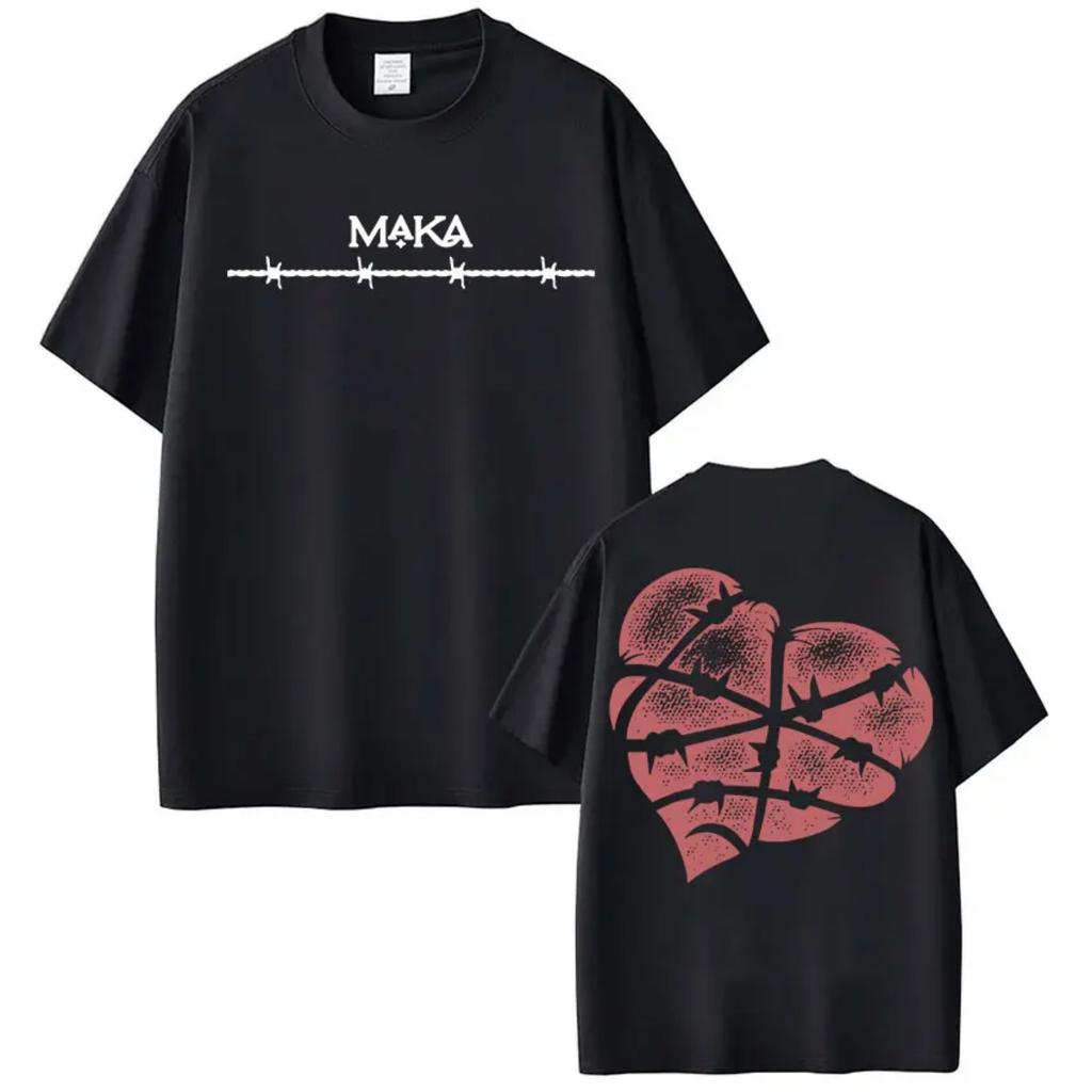 Rapper Maka Aura Tour 2026 Album Merch T-Shirt Men Women Retro Aesthetic T-Shirts Fashion High Quality Cotton T Shirt Streetwear