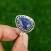 Gift For Women Multi Stone Adjustable Ring 925 Silver Natural Lapis Lazuli