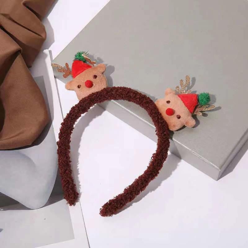 Рождественские обручи для волос для девочек, плюшевые оленьи рога, оленьи уши, повязки на голову для рождественской вечеринки, аксессуары для волос на фестивале, подарки