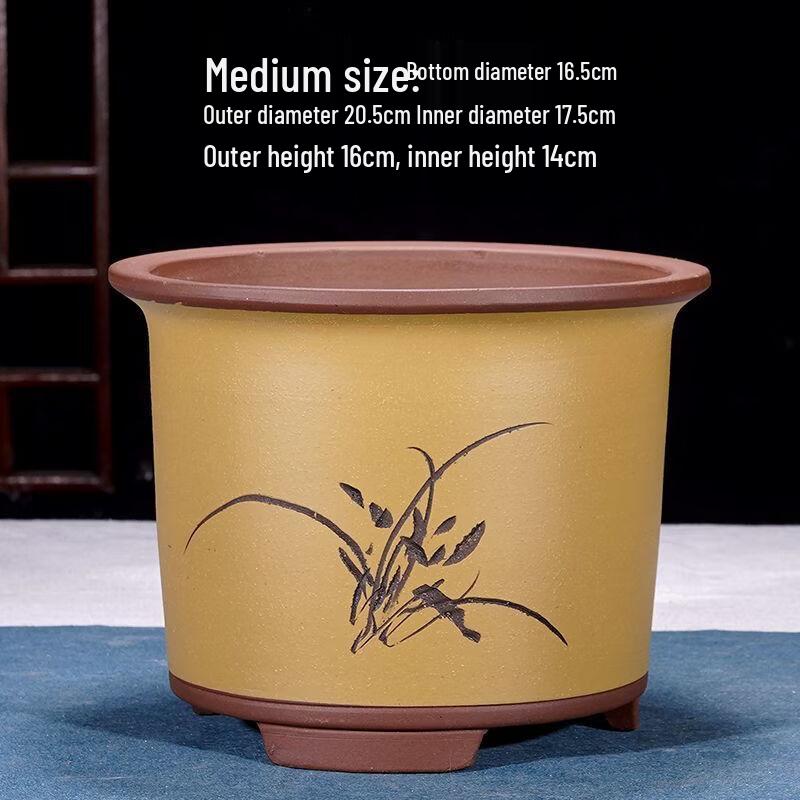 Purple Clay Ceramic Orchid Pot