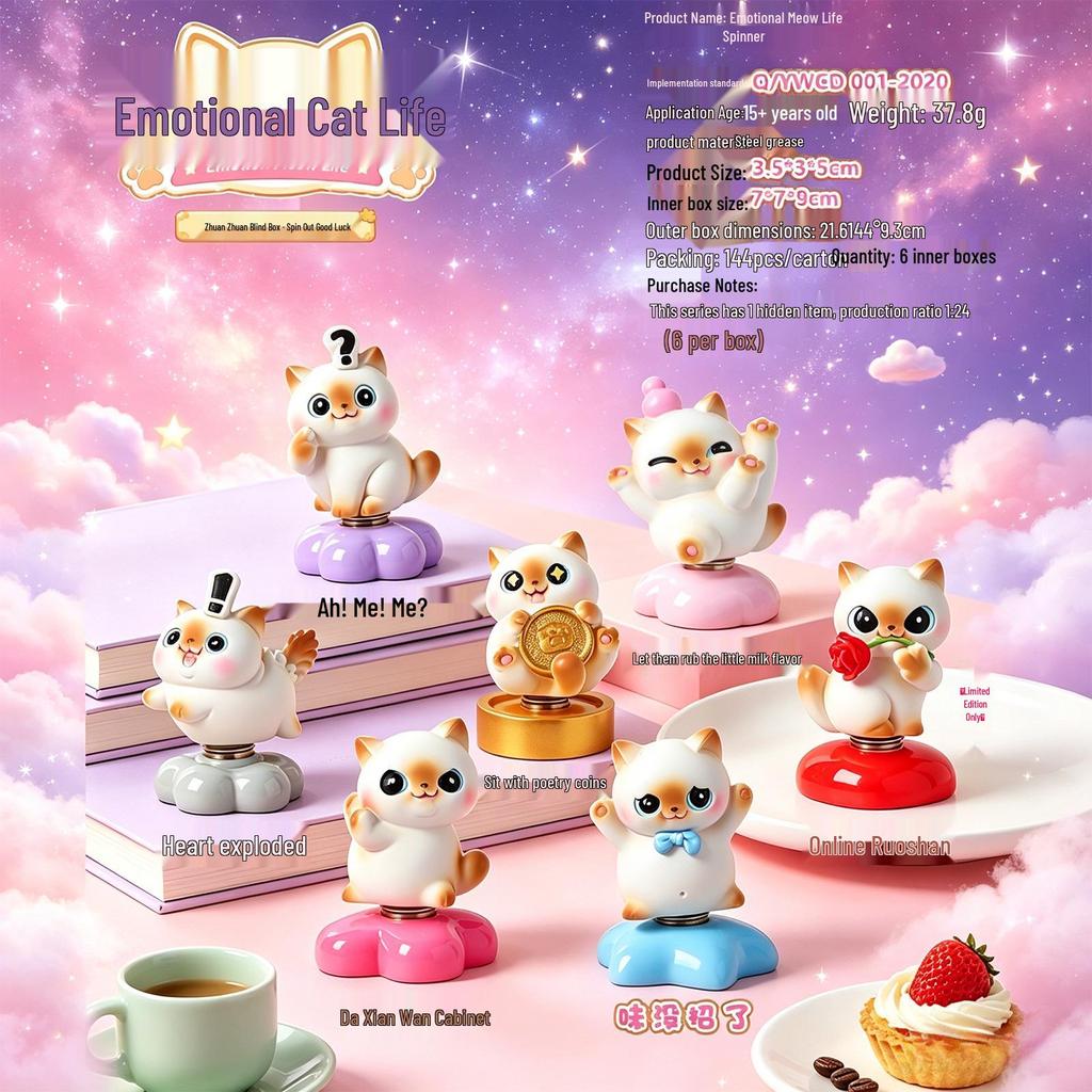 Chao Wan Super Stable Emotion Little Fairy Luo - Second Wave Flocked Blind Box Cute Desktop Decoration Ornament.