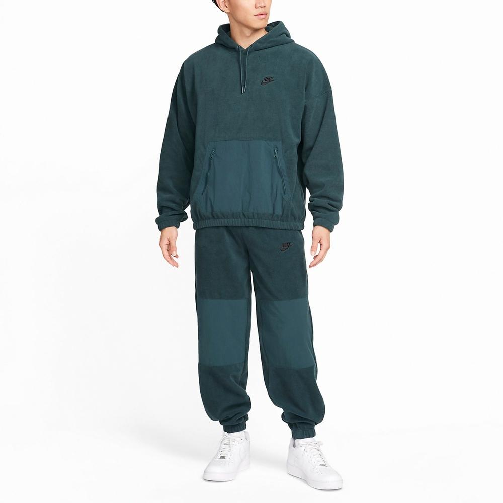 Nike Сплошной цвет с капюшоном, повседневная толстовка с длинными рукавами, мужские топы, синий, зеленый FB8389-328