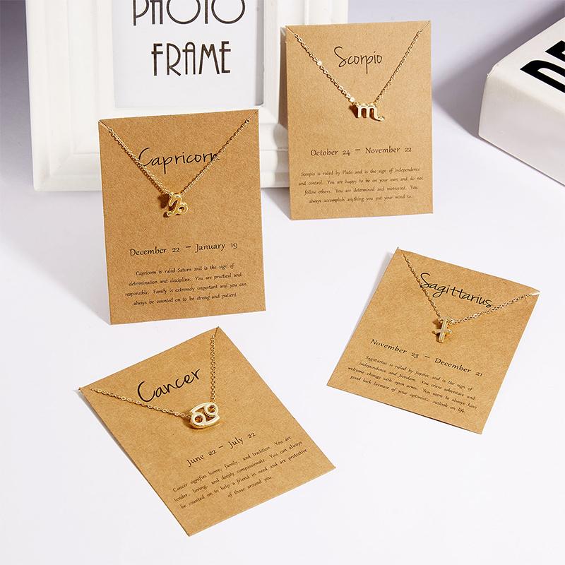 12 Созвездие Двухцветный Знак Зодиака Скорпион Ожерелье Подвеска Лев Подвески Ювелирные Изделия Подарки Ювелирные Изделия Колье Овен Рак