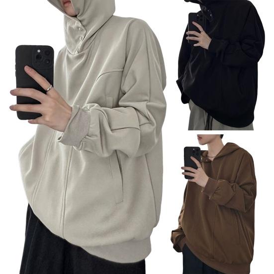 Мужская толстовка с капюшоном на осень-зиму, однотонная, с длинными рукавами, с капюшоном, эластичные манжеты и