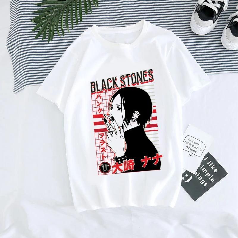 ZX TEE Аниме-футболка Нана Аниме-футболка Нана Осаки Футболка с персонажем манги Мерч BLACK STONES Футболка с принтом японского аниме-персонажа