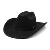 Simple Woolen Western Cowboy Hat Minority Tibetan Top Hat Grassland Curled Woolen Felt Hat Jazz Hat