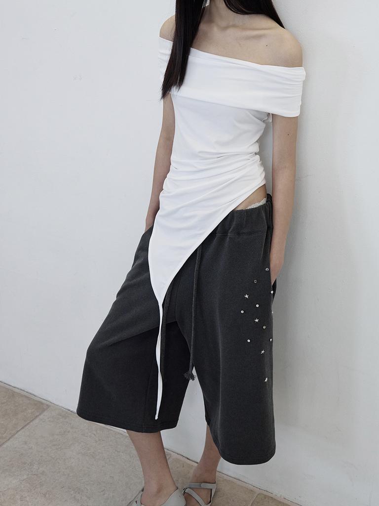 Deoenel Pig Rivet Pants - [Black]