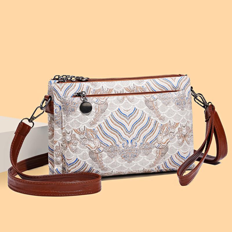 Women's Soft Leather Bag Crossbody Bag Large Capacity Shoulder Bag Multi-Layer Bag Mother Bag