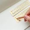 Brass Ruler Bookmark Hollow Metal Bookmark Stationery Number Letter Bookmark  Page Marker