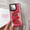 Фото рамка-зеркало клубничка для Apple 17PROMAX love бант iPhone16 зеркало противоударный защитный чехол
