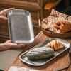 Поднос для стейка из нержавеющей стали 304, квадратный поднос, креативная витрина для ресторана, тарелки для десерта и барбекю в стиле ретро