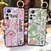 Anti-knock Wrist Strap Phone Case For Infinix Zero X/X Pro/X6811/X6811B Phone Holder Cartoon Wristband Silicone Cute