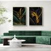 Абстрактное растение плакат золотой зеленый черный лист Современная картина на холсте настенная живопись печать картина скандинавская гостиная украшение дома