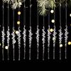 12 Pcs Crystal Christmas Icicle Ornaments for Tree Hanging Clear Acrylic Icicles Ornaments for Christmas New Year Holiday Wedding Winter Party Decor