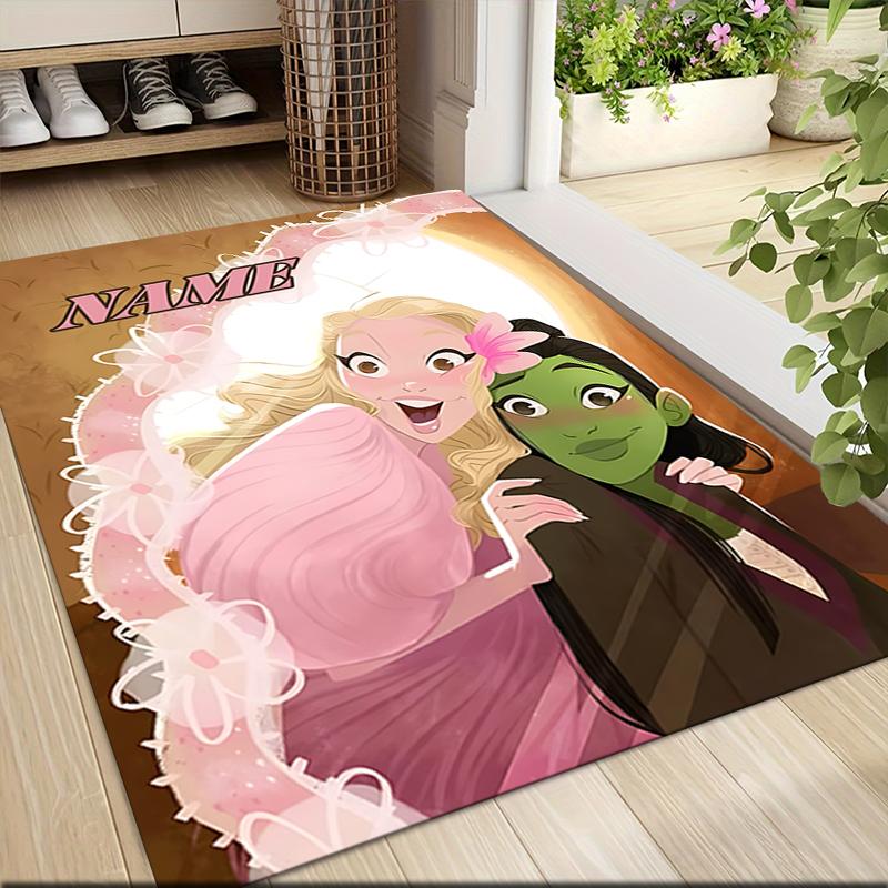 Custom Name Princess Pink Gown Carpet Rug Customizable Soft Washable Anti-Slip Home Living Room Sofa Mats Personalized Rug. 0909337
