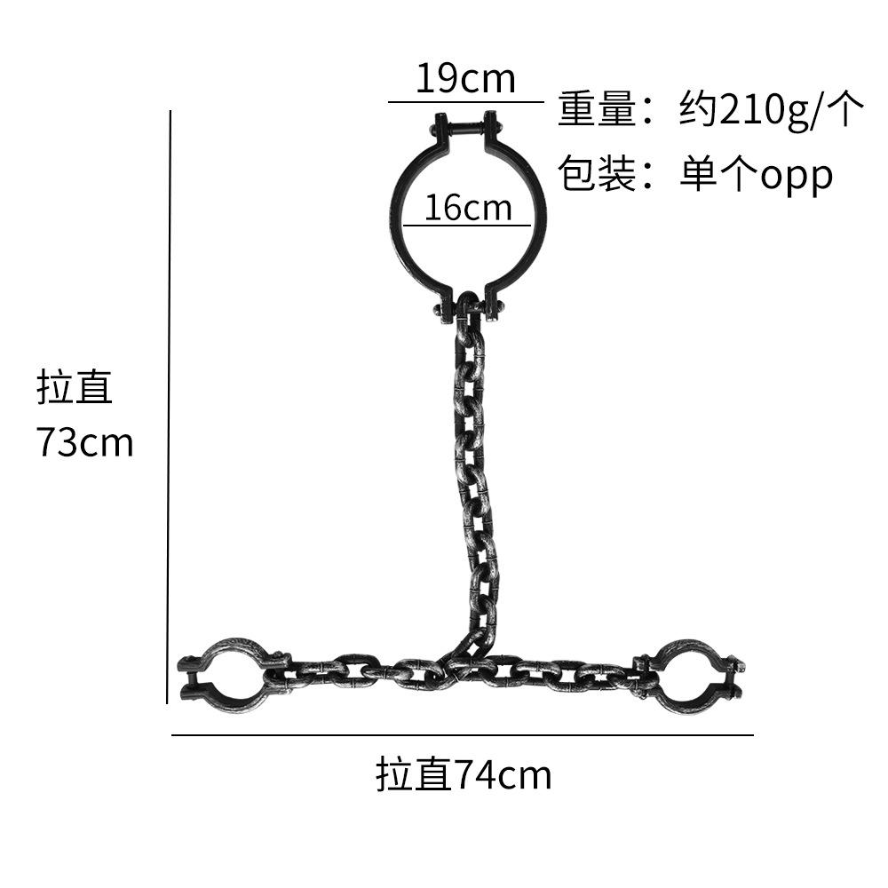 Plastic Prisoner Handcuffs - Realistic Wrist Shackles with Chains for Halloween Costumes Cosplay Props Gags & Practical Jokes