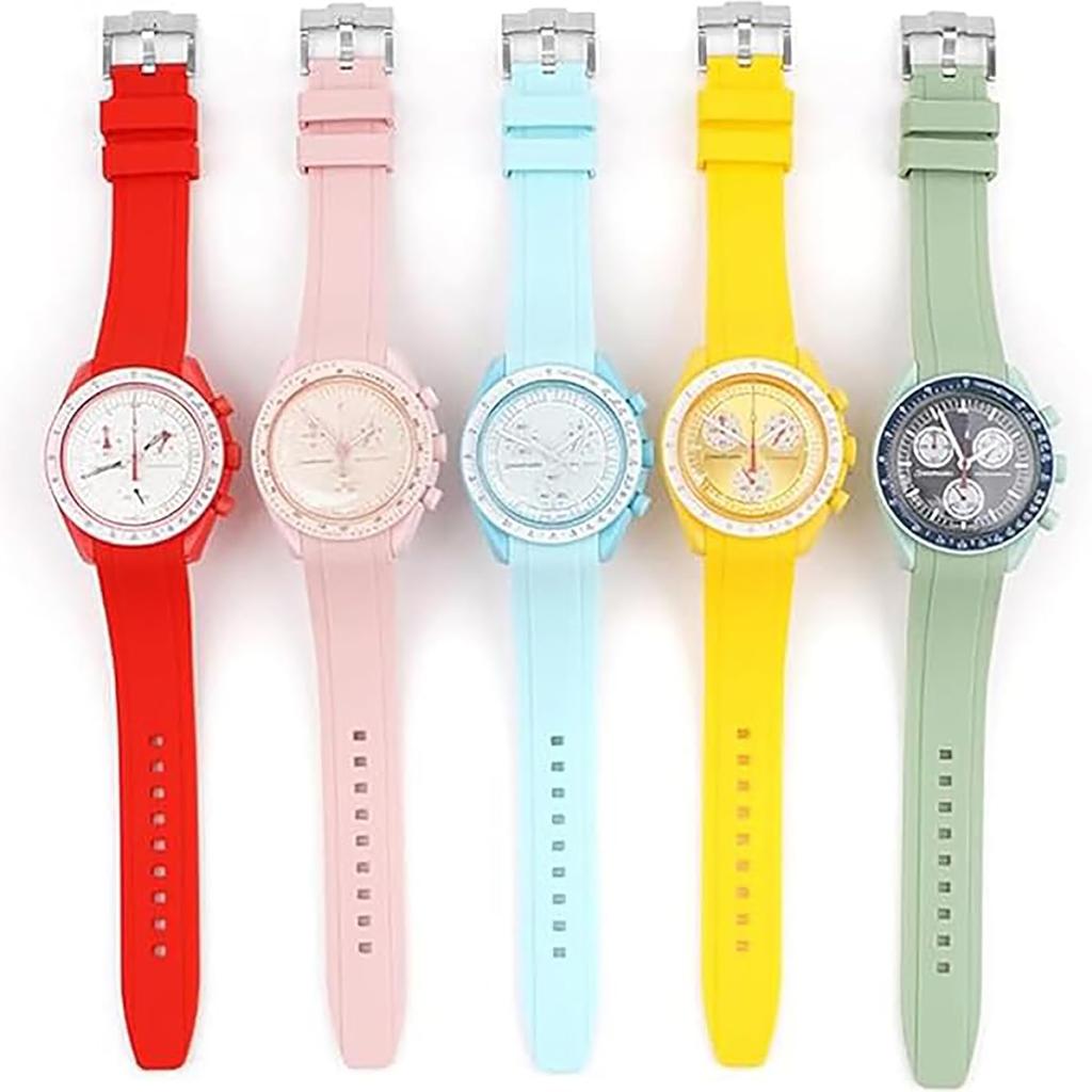 Ремешок для часов 20 мм для и резиновый ремешок для часов с силиконовым водонепроницаемым и включает инструмент для регулировки и пружину Omega, Swatch, MoonSwatch, Omega,