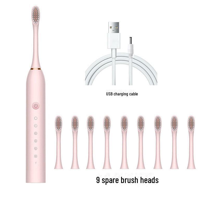 Универсальная перезаряжаемая звуковая зубная щетка для взрослых и детей — мягкая щетина, полностью автоматическая, трансграничный дизайн