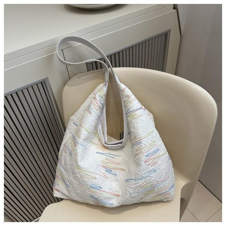 Стильная цветная полосатая холщовая сумка через плечо для женщин, идеально подходит для повседневной моды