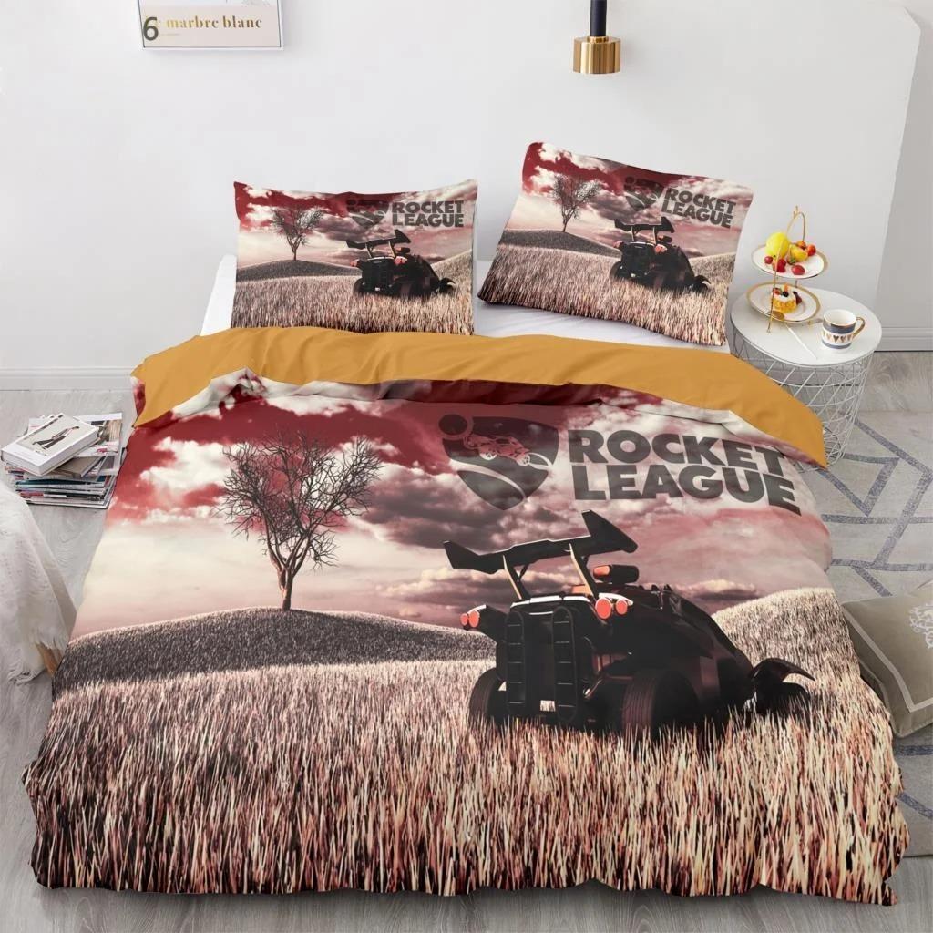 Hot Sale Cartoon Car Rocket League 3D Exquisite Print Bedding Set Bed Youth Home Decor Girls Boys Gift