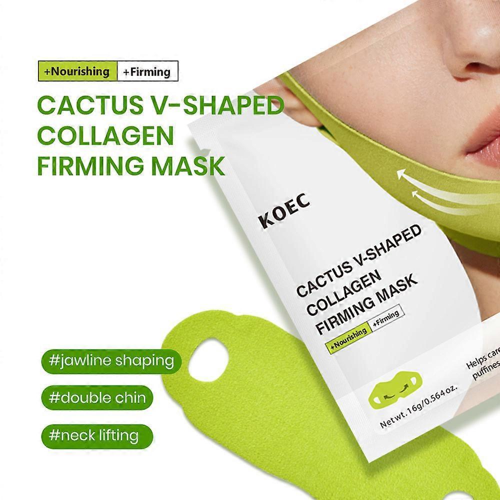 V-Lifting Mewing Band with Cactus Cooling Reduce Puffiness & Pore Tightening for Visible Pore Care Ear-Loop Facial Mask