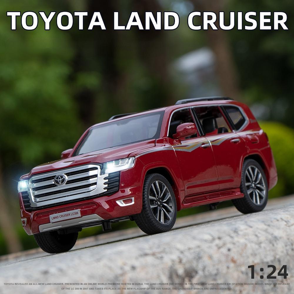 Масштаб 1/24 Toyota LAND CRUISER LC300, модель внедорожника, модель автомобиля, литые под давлением металлические игрушки со звуком и светом, подарки для детей