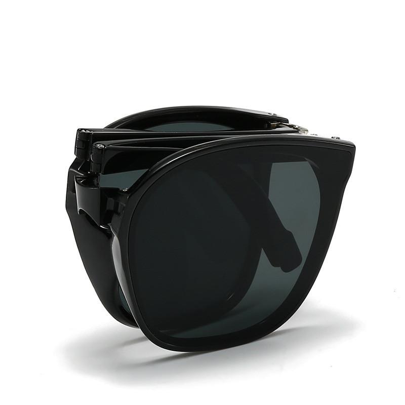 2024 New Arrival Small Fresh Stylish Women's High-grade Feeling Folding Sunglasses Uv Protection Big Frame Travel Sunscreen