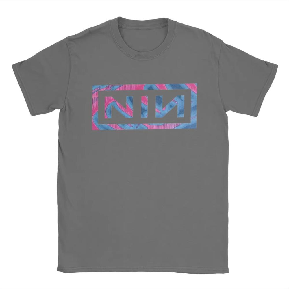Nine Inch Nails NIN Мужская хлопковая футболка Забавная футболка с коротким рукавом и круглым вырезом Женская футболка из чистого хлопка Идея для подарка Одежда