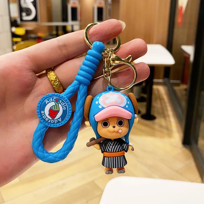 Аниме One Piece Брелок Луффи Зоро Нами Чоппер Силиконовая Модель Подвеска Декоративный Брелок для Рюкзака Очаровательная Кукла Брелок для Машины