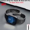Новый металлический титановый ремешок для часов для Xiaomi mi Band 9 Pro/8 Pro Роскошный металлический сменный ремешок для Redmi Watch 6 5 4 Браслет для часов