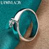 925 Sterling Silver Smooth Heart 6 7 8 9 10 Ring For Women Charm Wedding Engagement Fashion Jewelry