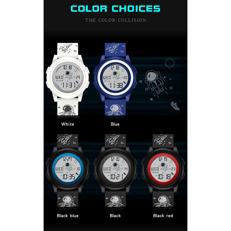 SANDA Новые электронные часы Spaceman, спортивные часы, модные тенденции, мужские и женские студенческие электронные часы, водонепроницаемые часы