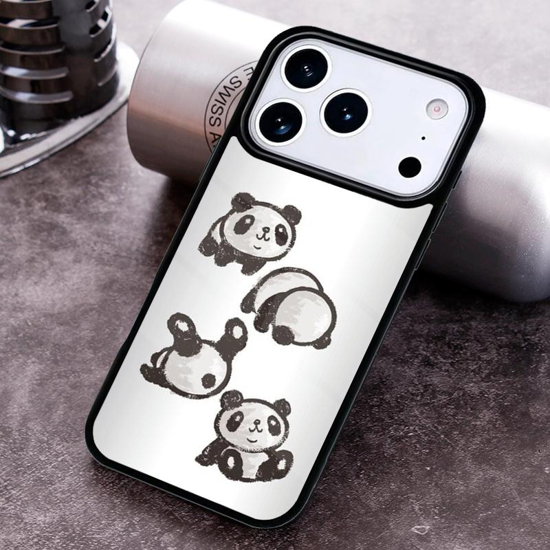 Милый Панда Модный Чехол Для Телефона Для iPhone 17 16 15 14 13 12 11 Pro Max Plus 17Air Мягкий Силиконовый Чехол