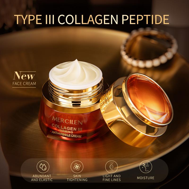MERCILEN Type III Collagen Gold Diamond Sculpting Anti-Wrinkle Cream 50g Elastic Moisturizing Facial Care Moisturizer