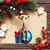 5pcs Cartoon Giraffe Pattern Christmas Ornament Acrylic Bag Pendant New Home Decoration