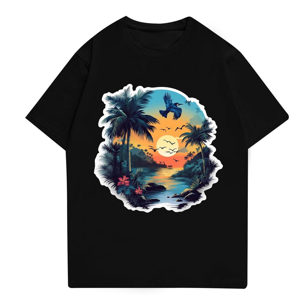 Men's Stand Collar Short Sleeve Shirt Loose Leisure Holiday Shirt Man