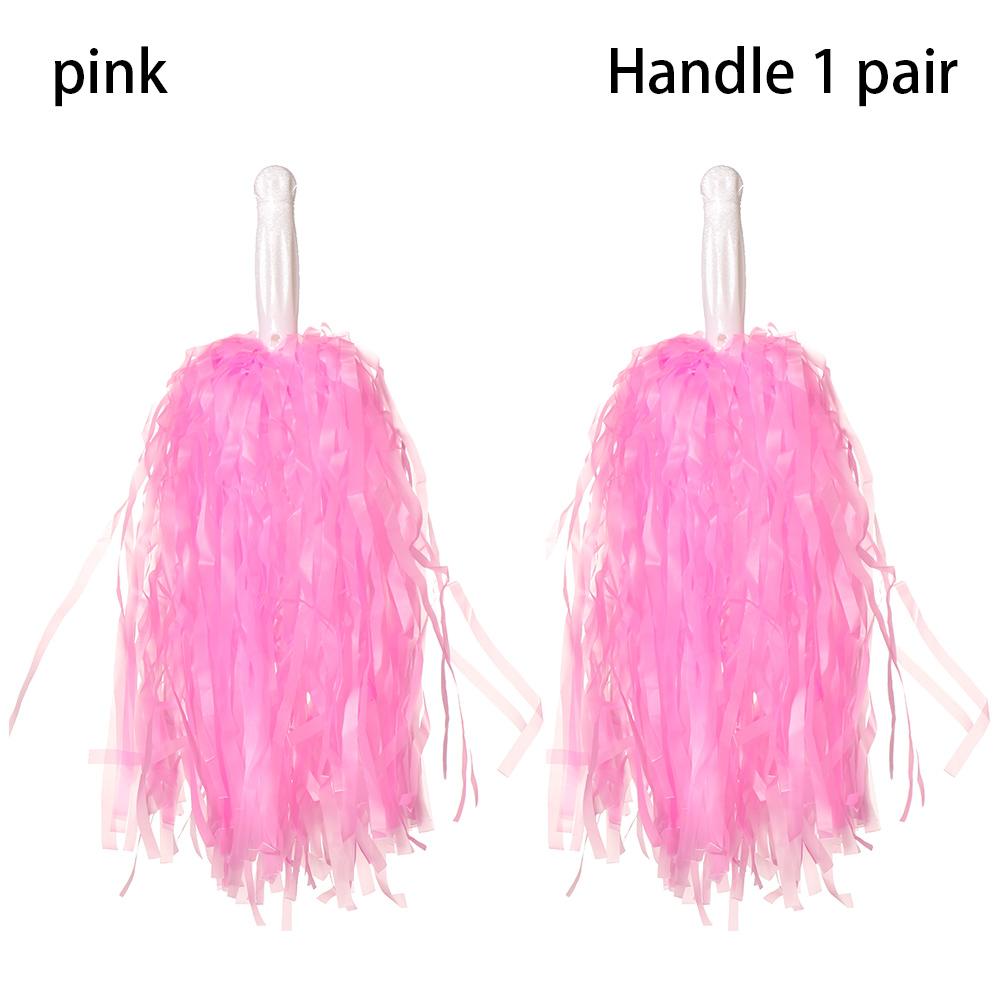 1pair 2 styles Fancy Double hole handle Cheerleader pompoms Cheerleading Cheering Ball Club Sport Supplies Dance Party Decorator