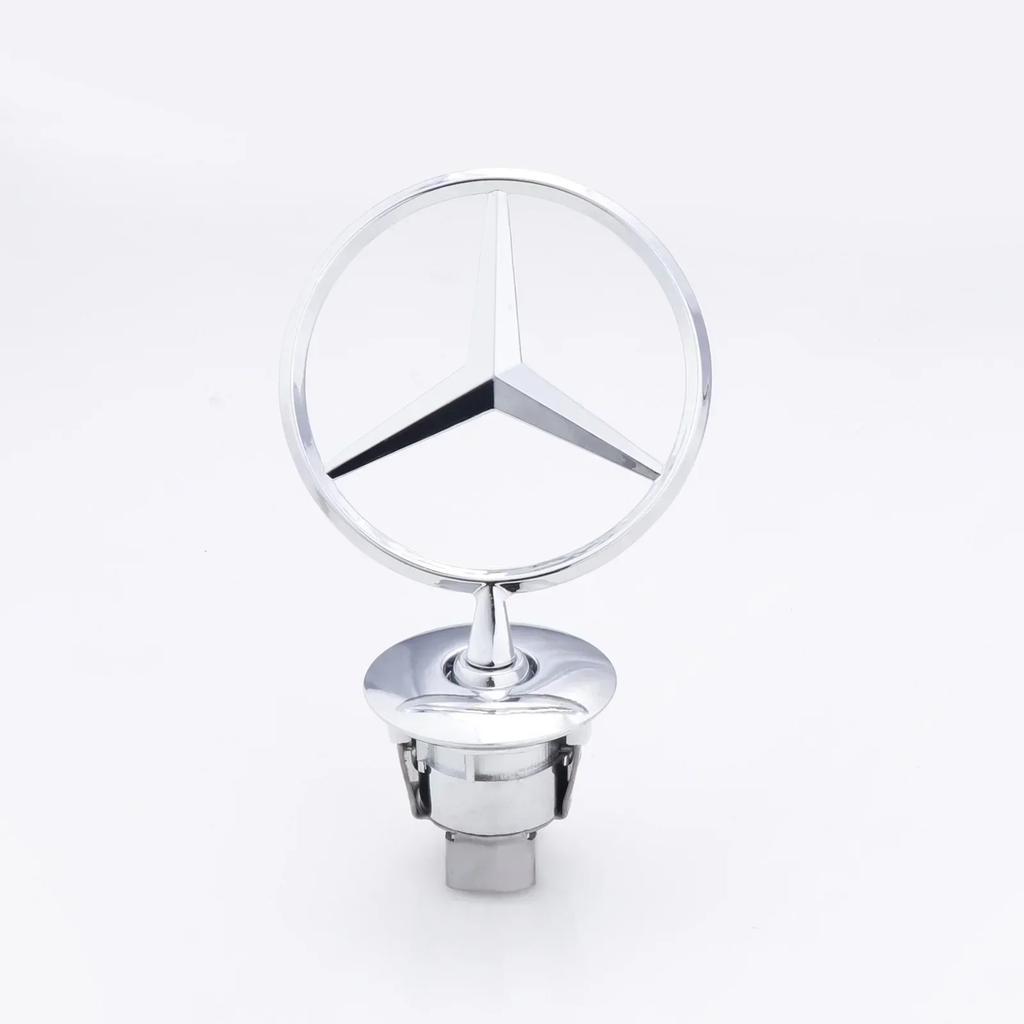 AABGU1 1Pcs Mercedes Benz Car Front Bonnet Logo Emblem Zinc Alloy Badge ForW204 W220 C180 C200 E260 E300L Auto Decorate Accessories