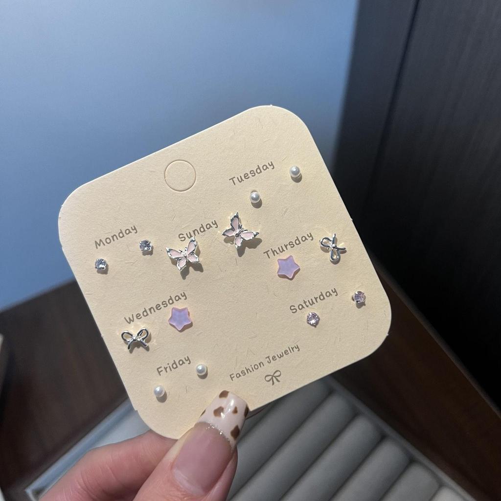 Серьги для девочек из стерлингового серебра S925 «Цветочный сезон 2025» — милый, нишевый набор на одну неделю